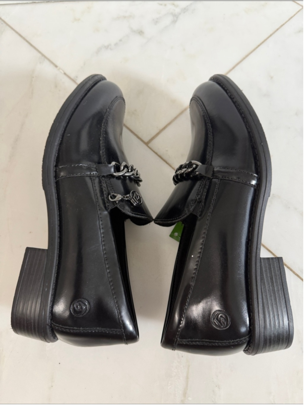 Brand NEW Remonte Black Leather Chain Accent Slip on Loafers Euro 37 US 6.5-7 - Picture 6 of 9